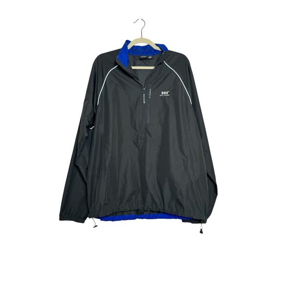 Helly Hansen Windbreaker Mens XXL Black Half Zip Jacket Pullover Outdoor Weather - Picture 1 of 9